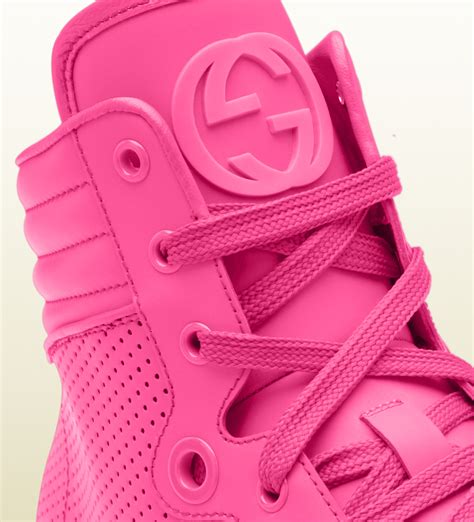 gucci pink and blue shoes|pink gucci sneakers high top.